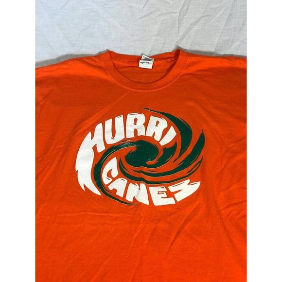 University of Miami Hurricane Shirt Mens XXL Orange Graphic Short Sleeve T-Shirt - Picture 2 of 6